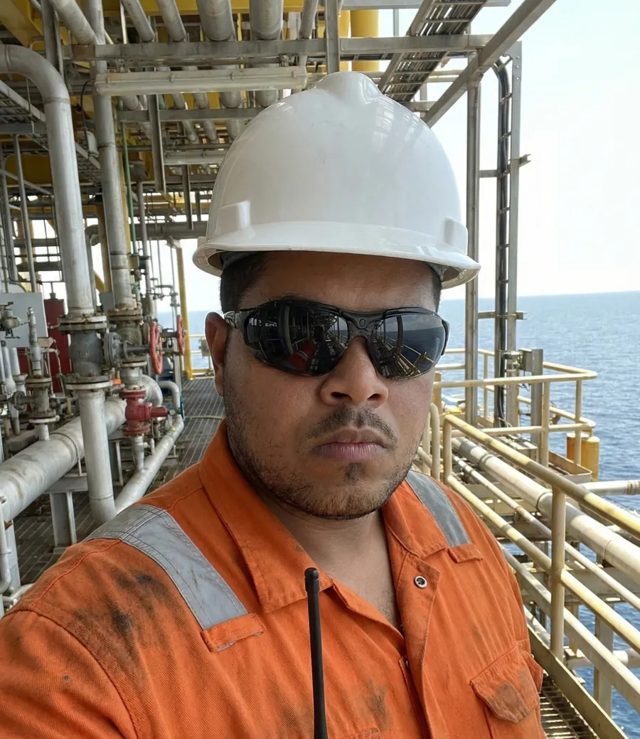 Eng.º Mecânico Heverton Dutra em inspeção de campo